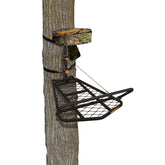 Muddy Outfitter hang-on stand with wide platform for stable hunting setup.