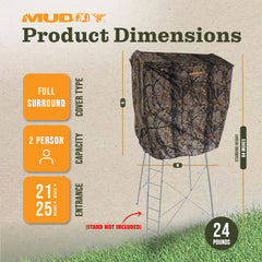 MUDDY Quad Blind Cover provides 360-degree coverage for stealth from all angles.