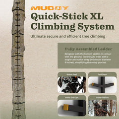Muddy Quick Stick XL step detail highlights wide square steps for stability.