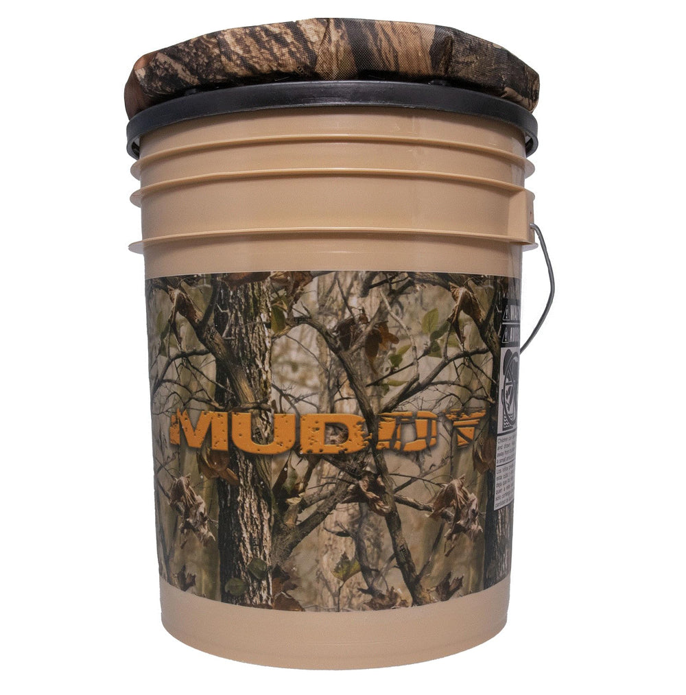 MUDDY Spin Top Bucket Seat with 360-degree swivel for full field visibility.