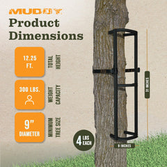 Muddy Stagger Steps use a cam-buckle strap for tree attachment.