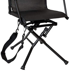 MUDDY Swivel Ground Seat highlights 360-degree swivel for adaptable field positioning.