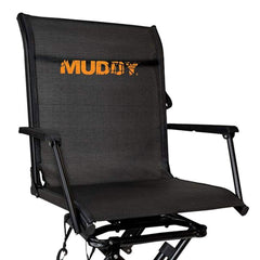 MUDDY Swivel Ground Seat demonstrates portability with a removable carry strap for easy transport.