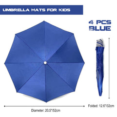 Kids wearing MUFEKUM umbrella hats outdoors