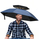 MUFEKUM 37in Navy Hands-Free Umbrella Hat, front view