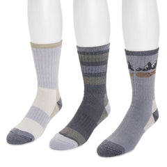 MUK LUKS men's crew hike heat retainer socks blue front view shows warmth retention