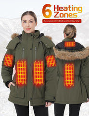 Muroly heated jacket with six zones delivers targeted core warmth on snowy hikes.