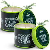 Murphy's Naturals mosquito candle on patio offers citrus scent for outdoor comfort.