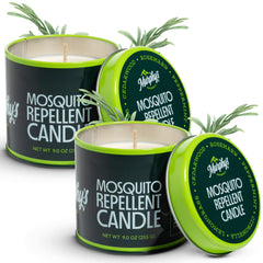 Murphy's Naturals mosquito candle on patio offers citrus scent for outdoor comfort.
