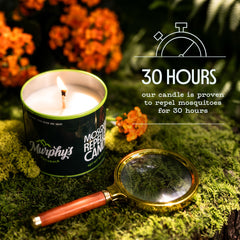 Murphy's Naturals oil blend candle with rosemary, peppermint, citronella, lemongrass for outdoor scent.