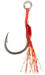 Mustad Alpha Light Flash single assist hook closeup showing precision point for quick penetration