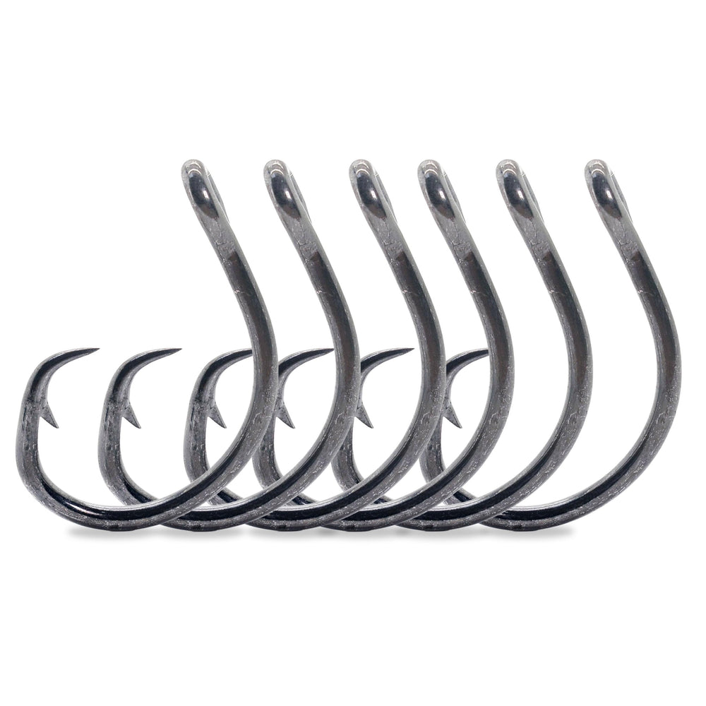 Mustad Demon Offset Circle 4X Strong 8/0 front view highlighting durability and sharpness potential