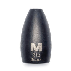Mustad Flipping Weight 3/4oz tungsten detail with precise weight engravings