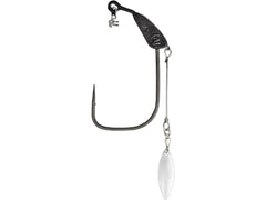 Mustad Infiltrator blade weight on a rig, compact 1/4oz balance for steady lure control