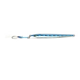 Mustad Moon Riser Jig 200g Blue Red Chrome, front view for versatile jigging action