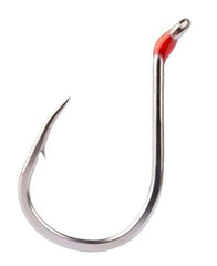 Mustad Notorious 10024AP-TS-1-0-7A hook showing sharp AlphaPoint needle point for reliable saltwater fishing.