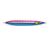 Mustad Rip Roller Slow Fall Jig blue/black/pink shows vivid color pattern to attract fish
