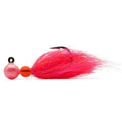 Mustad Sink It Series Jig Pink Pearl Cerise close-up on ringed eye for targeted steelhead fishing