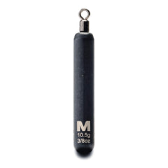 Mustad Skinny Drop Shot Weight 3/8oz - side view shows slim shape and balance.