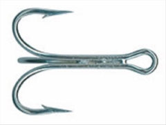 Mustad O'Shaughnessy treble hook Durasteel 6 for strength and reliability.