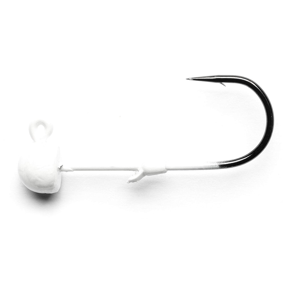 Mustad Worm Jig Pearl 1/4oz with Grip-Pin securing soft plastics for precise casting