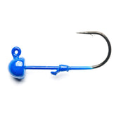 Mustad Worm Jig UV Blue 1/8oz with UltraPoint for precise hook penetration.