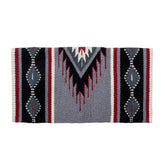 MUSTANG Del Rio NZ wool blanket full view highlights red and grey palette for cozy living spaces