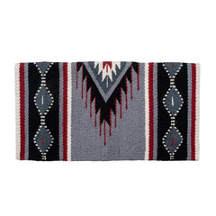 MUSTANG Del Rio NZ wool blanket full view highlights red and grey palette for cozy living spaces
