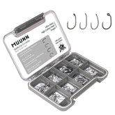 MUUNN 160-piece barbless fly tying hooks assortment, sizes 10–16