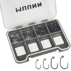 MUUNN 400Pcs barbless fly hooks in a box for quick on-water prep.