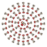 MUUNN dumbbell eyes red 4mm close-up for precise fly tying details.