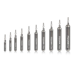 MUUNN tungsten skinny drop shot weights with 360° clip-eye for fast, snag-free setup.