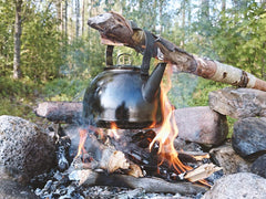 Muurikka camping kettle used on gas or electric stove at campsite