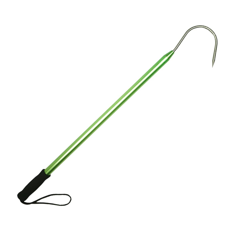Muzzy 1032 24in gaff with green handle offers a secure grip for precise hook placement.