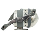 Muzzy 1097 XD bow fishing reel in silver with extended hood