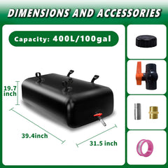 MXQMKL water bladder 400L capacity shown for large outdoor storage.