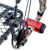 My Bow Buddy Regular Hang-On Bow Holder on steel frame securely holds your bow on the tree stand.