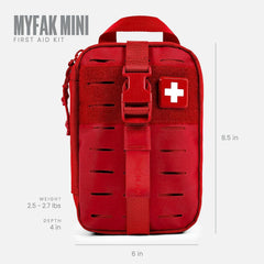 My Medic MyFak Mini kit open contents spread highlights easy access to essential first aid on trails