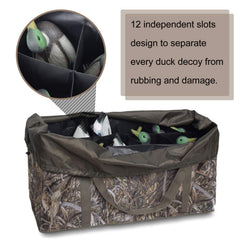 MYDAYS duck decoy bag floating bottom eases decoy dispensing on water.