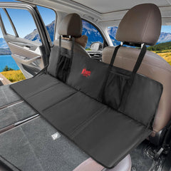 MYDAYS sleep space expansion front-to-trunk shows extended area for comfortable car camping.