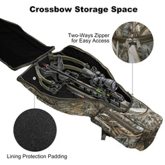 MYDAYS Soft Crossbow Case interior pockets organize bolts and quivers.
