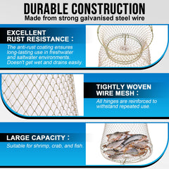 Two spring-loaded trap doors for trapping fish and crabs