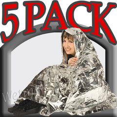 Mylar emergency blanket open to illustrate heat reflection and warmth.