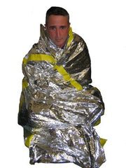 Mylar Emergency Survival Blanket 2-pack protects from wind and cold in outdoor emergencies.