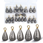 MYLPRETALE 26-piece fishing weights kit in portable tackle box