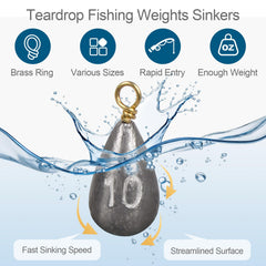 Lead weights with brass swivels rotating 360 degrees