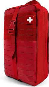 My Medic MYFAK Large front view highlights compact, organized first aid essentials.