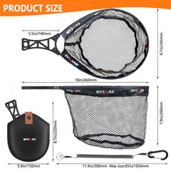 Extended net dimensions ready for trout and small freshwater catches