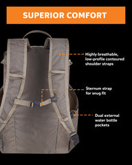 Mystery Ranch In & Out aqua top-loading design for quick access and organized packing