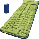 Myxslop camping sleeping pad folded compact for backpacking comfort.